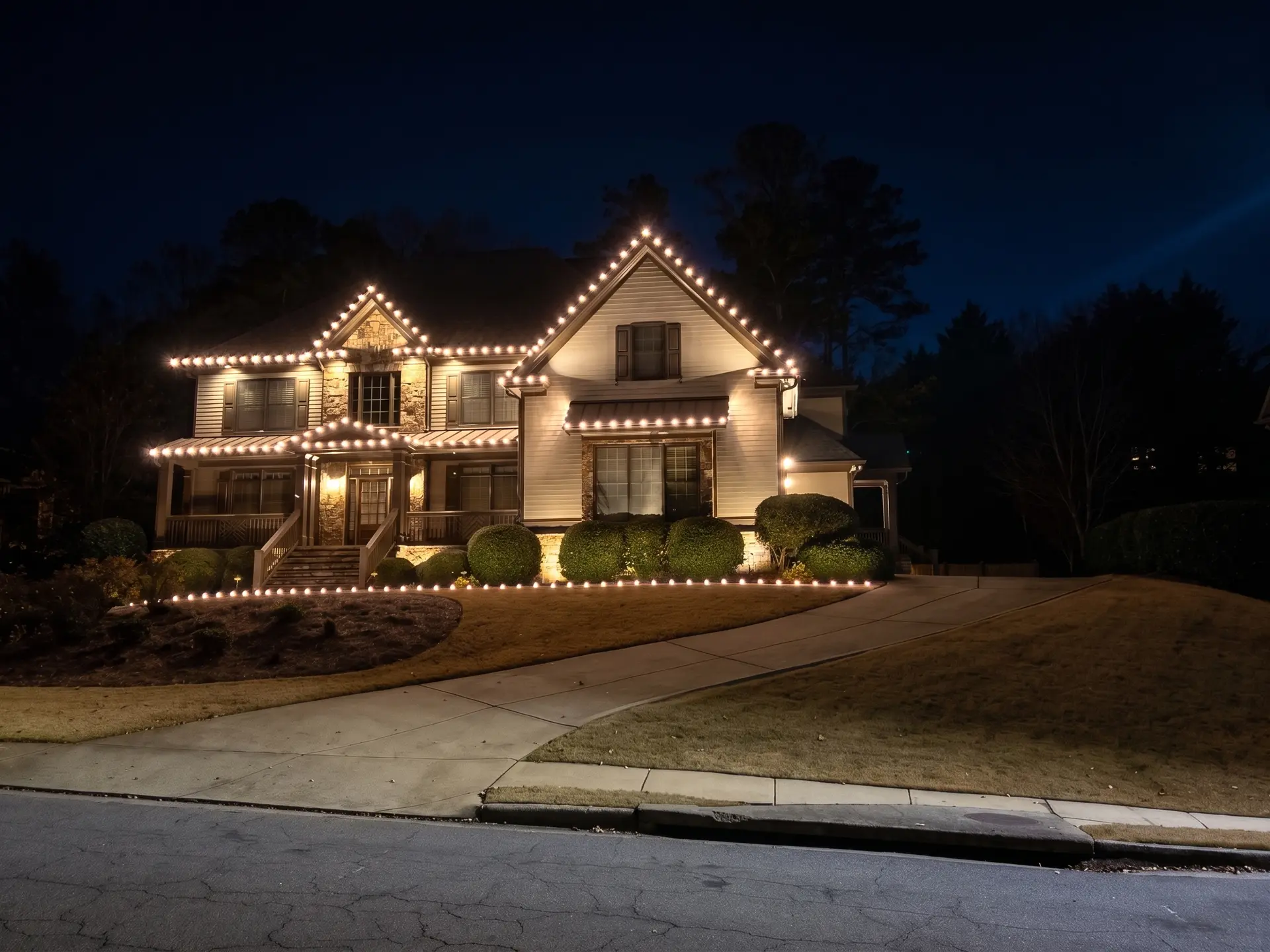 Residential Christmas lights installation service by Be The Light GA